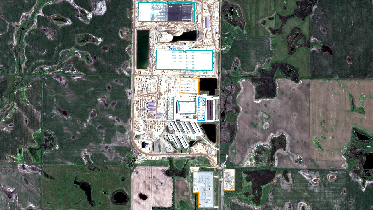 Satellite view of CoreWeave Ellendale ND