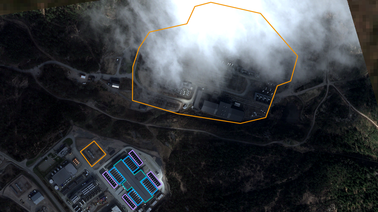 Satellite view of CoreWeave Norway