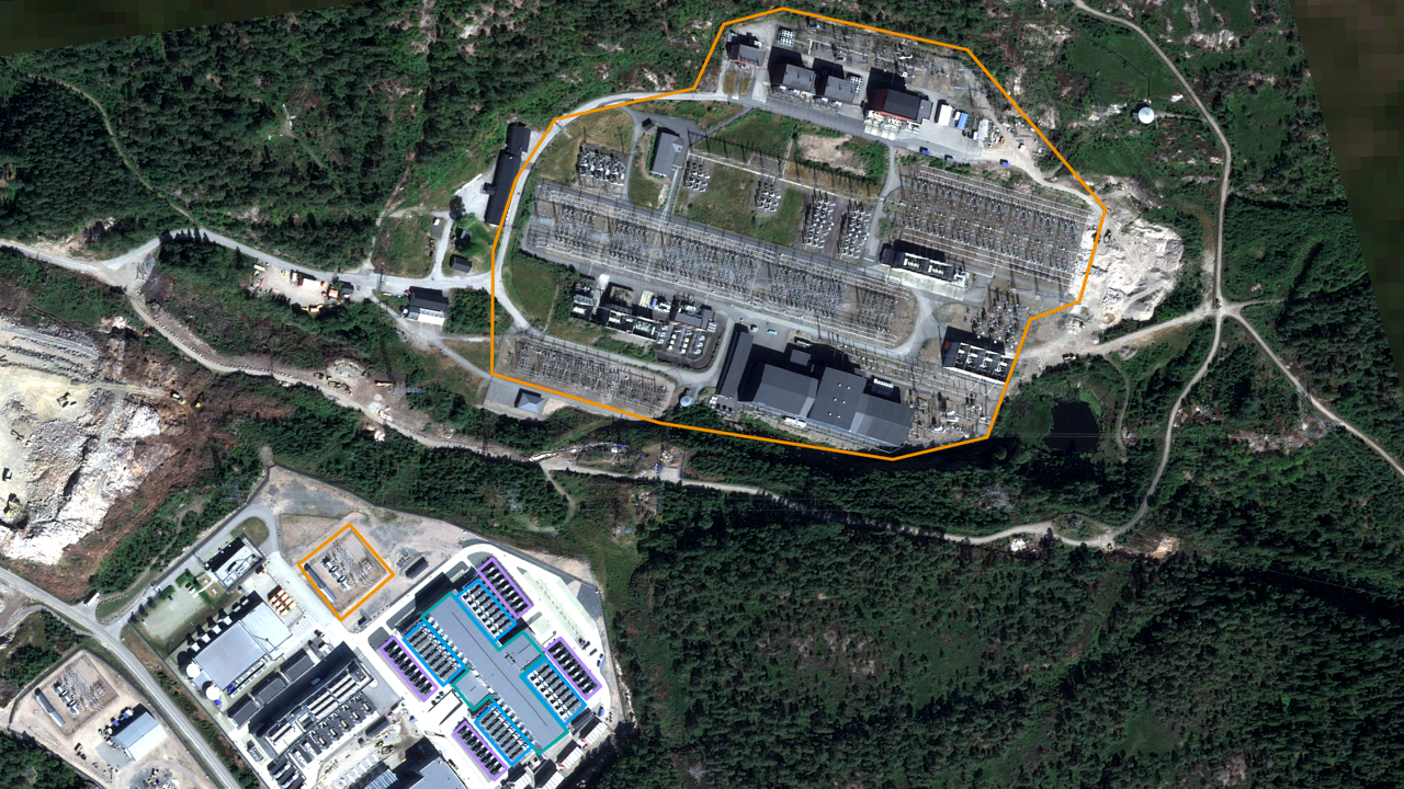 Satellite view of CoreWeave Norway