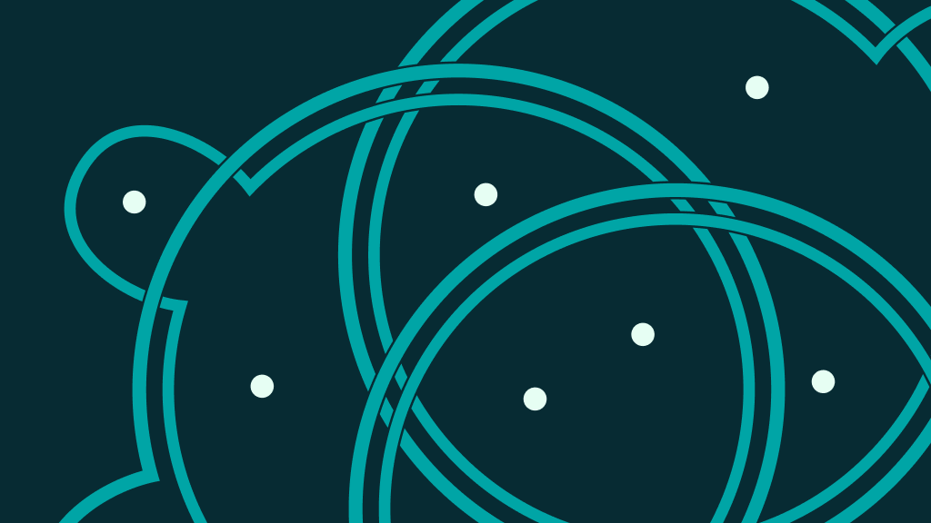 Stylized illustration of overlapping hypergraph edges, evoking a Ramsey-type problem